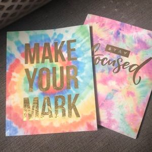 two bright colored journals ..